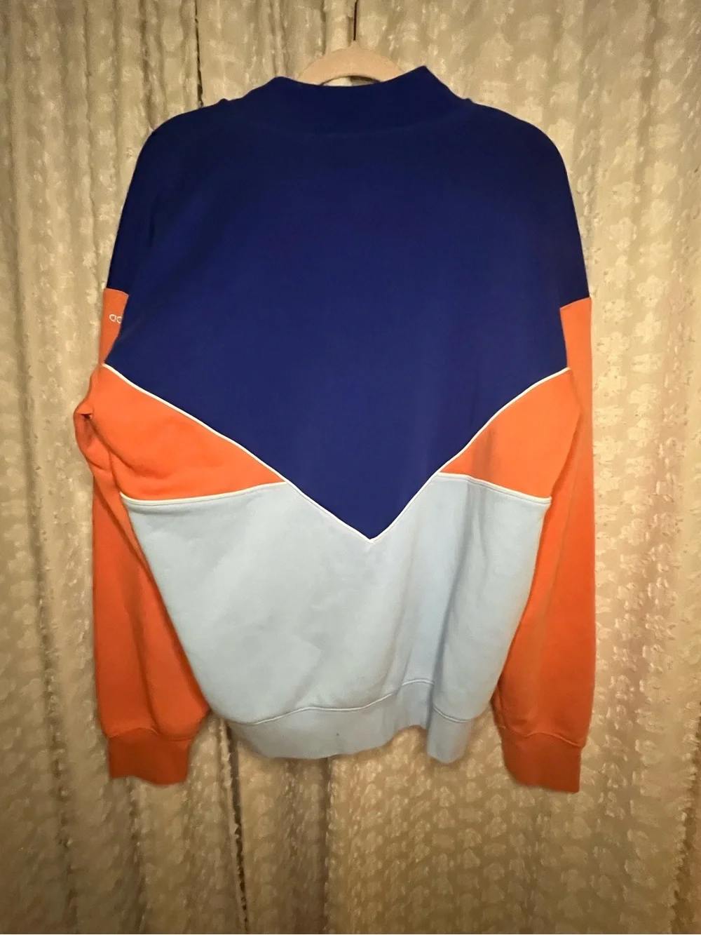 Adidas Originals Large Adicolor 1/4 Zip Color block Crew Sweatshirt IB3144